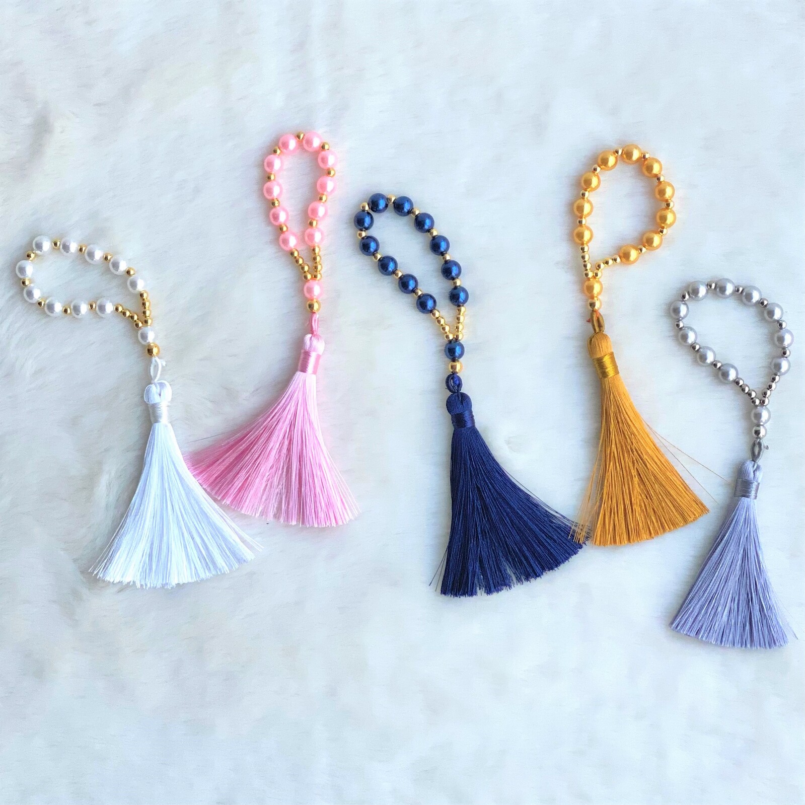 Navy Blue Finger Prayer Beads With Tassel Scarlett Sweet