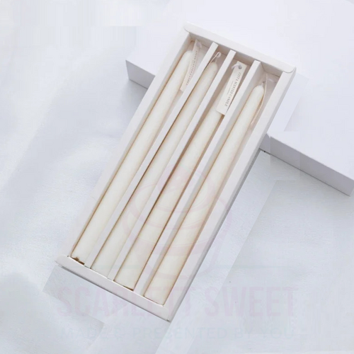 30x2.2cm 4PC Tapered White Candle