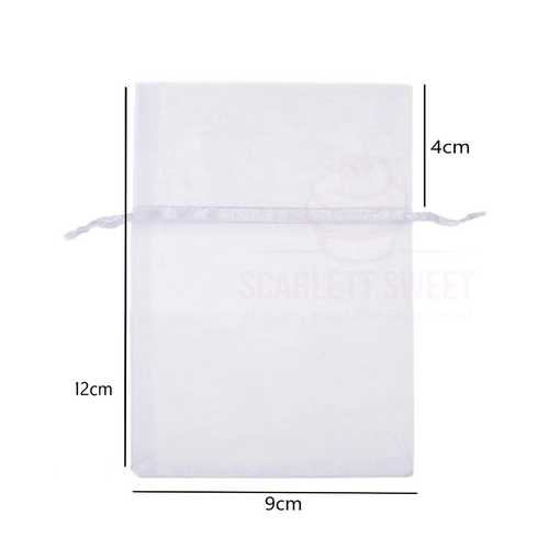 9x12x4cm 20PC White Organza Bag