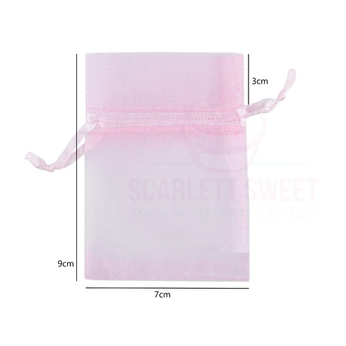 7x9x3cm 20PC Pink Organza Bag