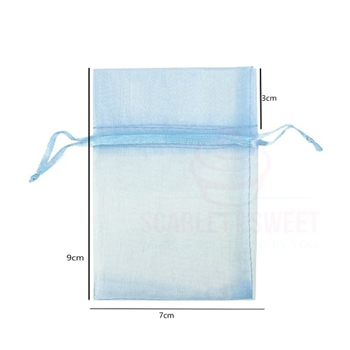7x9x3cm 20PC Blue Organza Bag