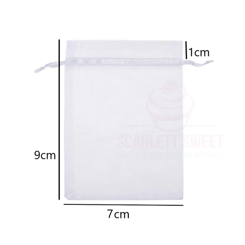 7x9x1cm 20PC White Organza Bag