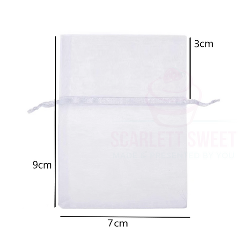 7x9x3cm 20PCWhite Organza Bag