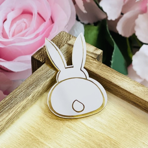 Easter Bunny Bums Silver Acrylic 10pc