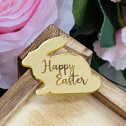 Easter Bunny Gold Acrylic 10pc
