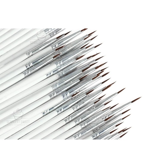 6PC  17cm Fine Tip White Silver Brush 000