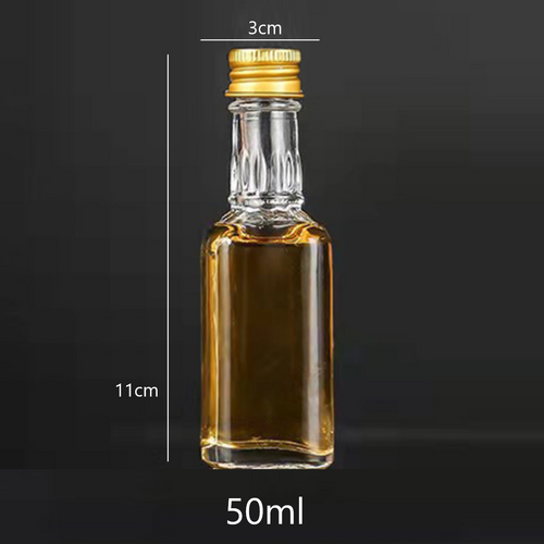 50ml 6PC Johnny Bottle Gold GLASS $1.66 ea