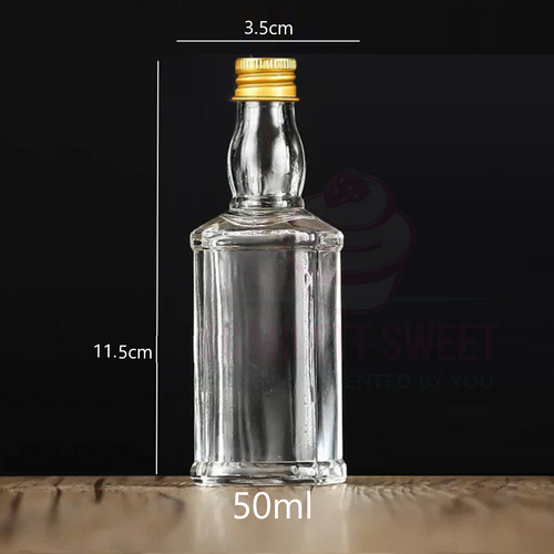 50ml 6PC Jacky Bottle Gold GLASS $1.66 ea