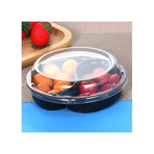 200ml (13cm) 2 Compartment Platter & Lid 25pc