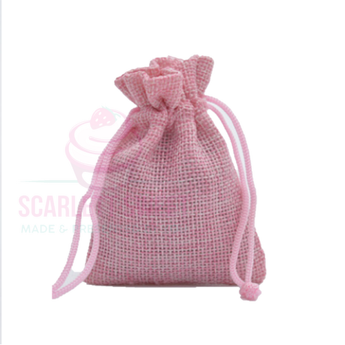 9x14x4cm 10PC Pink Hessian Bag