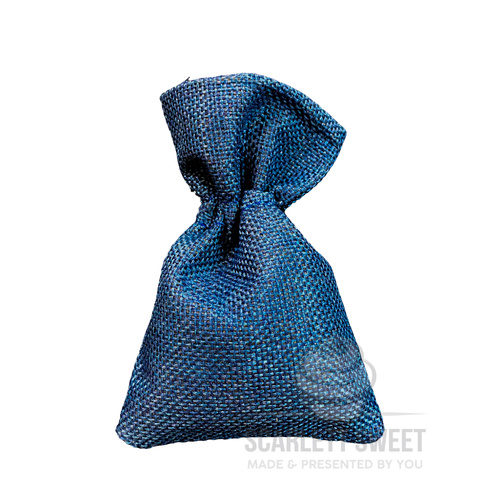 9x14x4cm 10PC Navy Blue Hessian Bag
