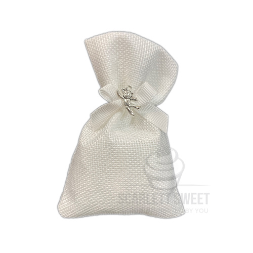 9x14x4cm 10PC White Hessian Bag