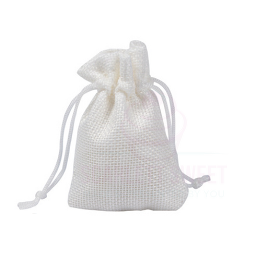 9x14x4cm 10PC White Hessian Bag