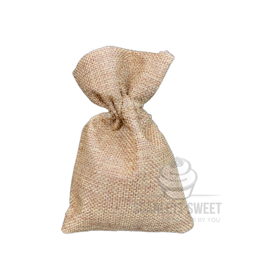 9x14x4cm 10PC Brown Hessian Bag