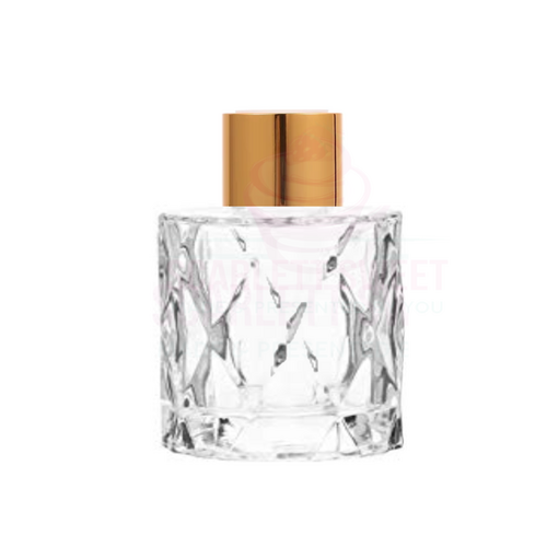 50ml 6PC Diamond Bottle Gold Lid GLASS $3.66 ea 