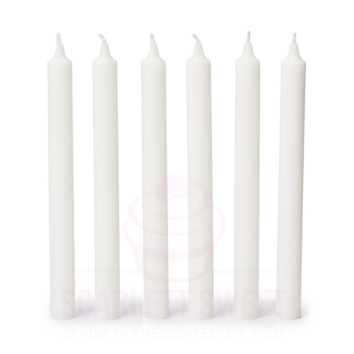 35x2.1cm 6PC Straight White Candle