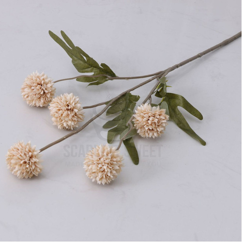 67cm Beige Dandelion Stem 5 Buds