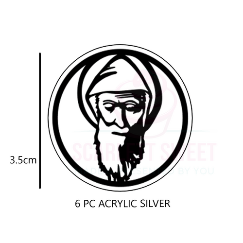 3.5cm 6PC Silver St Charbel Acrylic Tag