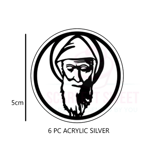 5cm 6PC Silver St Charbel Acrylic Tag