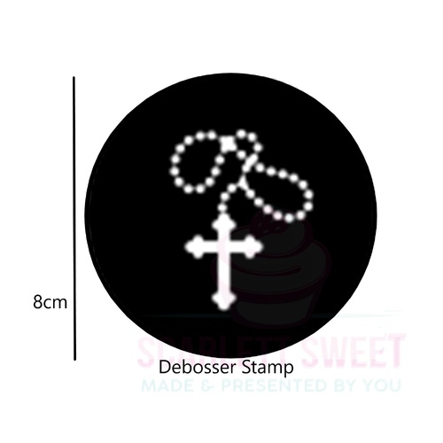 8cm Debosser Rosary Cross