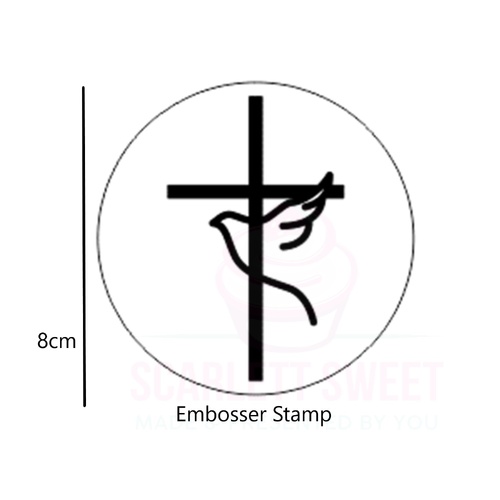 8cm Embosser Cross with Dove