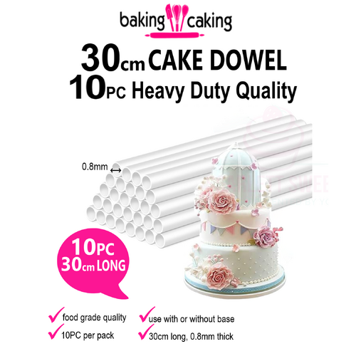 30cm Cake Dowel 10pc Heavy Duty Quality