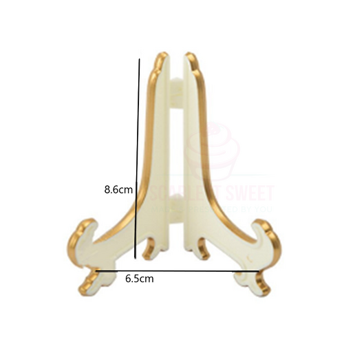 8.6cm Mini Easel White & Gold
