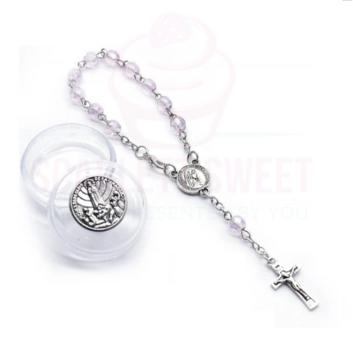 6mm Crystal Bracelet Rosary Fatima Keepsake Box