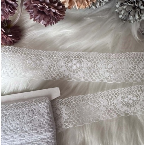 4cm White Lace Ribbon 10 Metre
