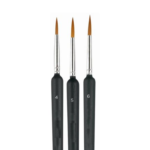 3PC PRO 18cm Fine Tip Brush Set 4, 5, 6