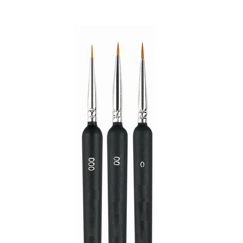 3PC PRO 18cm Fine Tip Brush Set 0,00, 000