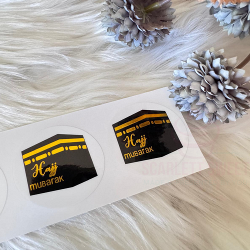 Hajj 4cm Sticker Clear/Gold 16PC