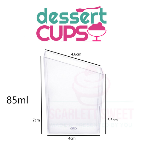 85ml 480PC Square Slanted Dessert Cup 32c ea