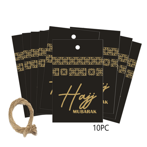 10PC 4.5x7.5cm HAJJ Mubarak Tag FANCY