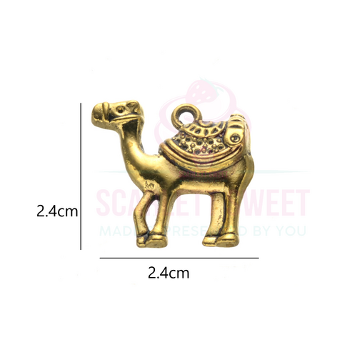 20PC 24x24x5mm Camel Gold Charm