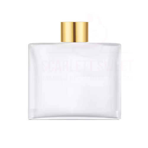 100ml 5PC Frosted Square Gold Lid GLASS $4.39 ea 