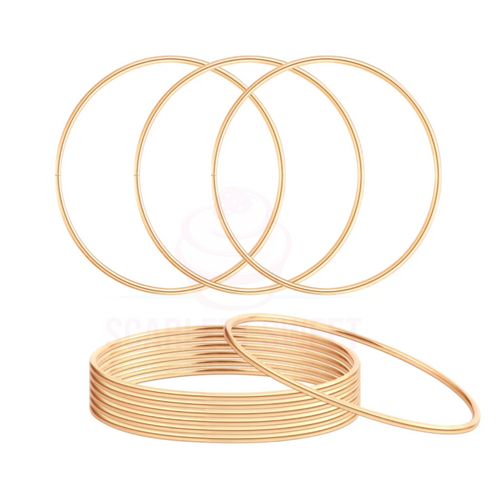 6.5cm 8PC Gold Metal Ring
