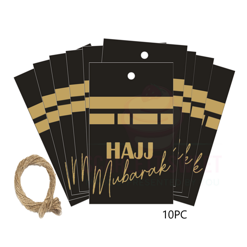 10PC 4.5x7.5cm HAJJ Mubarak Tag BOLD