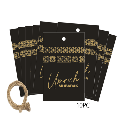 10PC 4.5x7.5cm UMRAH Mubrak Tag FANCY