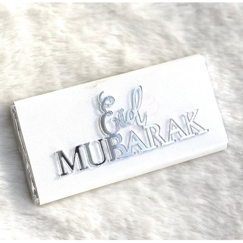 Eid Mubarak Silver Acrylic Plaque 6PC