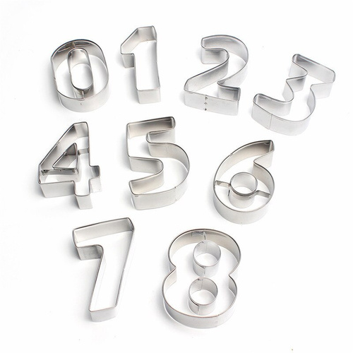 9PC 8cm Number Stainless Steel Cutter Set