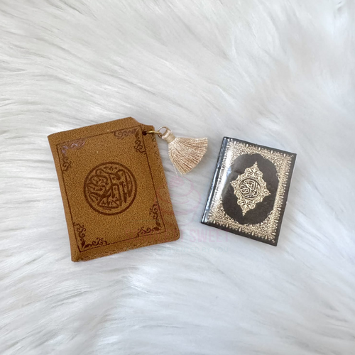 Mini Quran With White Leather Case