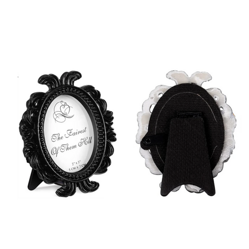 9.5cm Mini Oval Vintage Frame Black