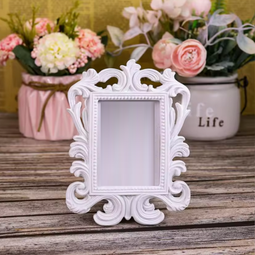 12cm Mini Vintage Frame White