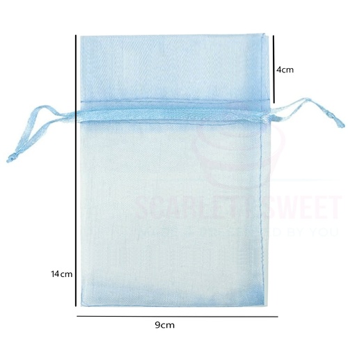 9x14x4cm 20PC Blue Organza Bag