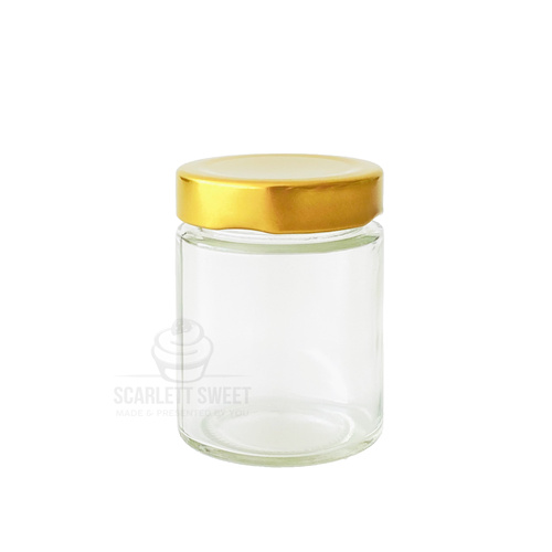 180ml 6PC Round Jar Gold Lid GLASS $1.99 ea
