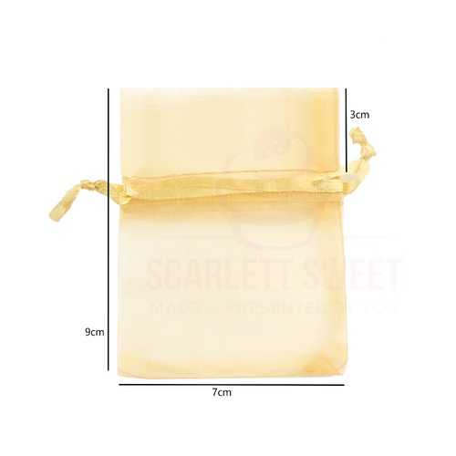 7x9x3cm 20PC Gold Organza Bag