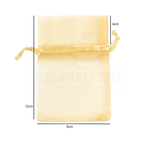 9x12x4cm 20PC Gold Organza Bag