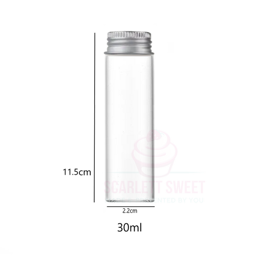 30ml 10PC Silver Tube Bottle GLASS