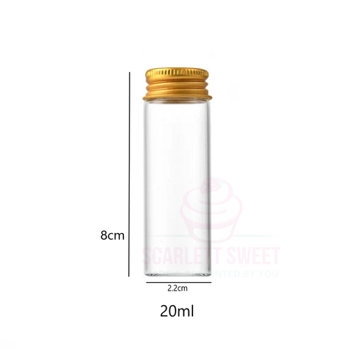 20ml 10PC Gold Tube Bottle GLASS